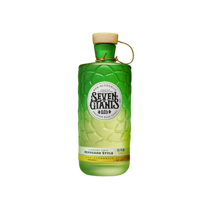 Green bottle with 'Seven Giants' label on a white background
