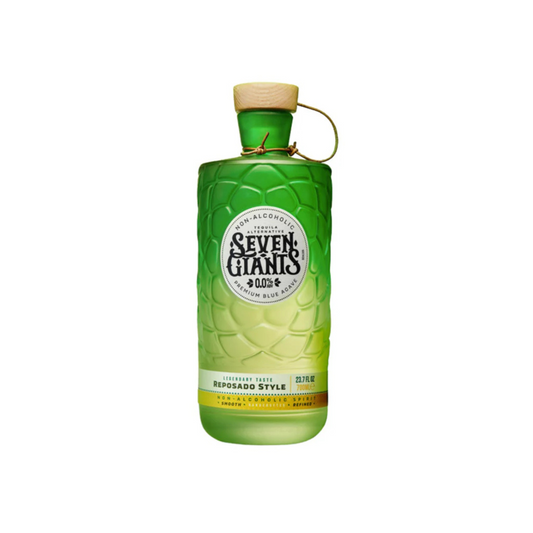 Green bottle with 'Seven Giants' label on a white background