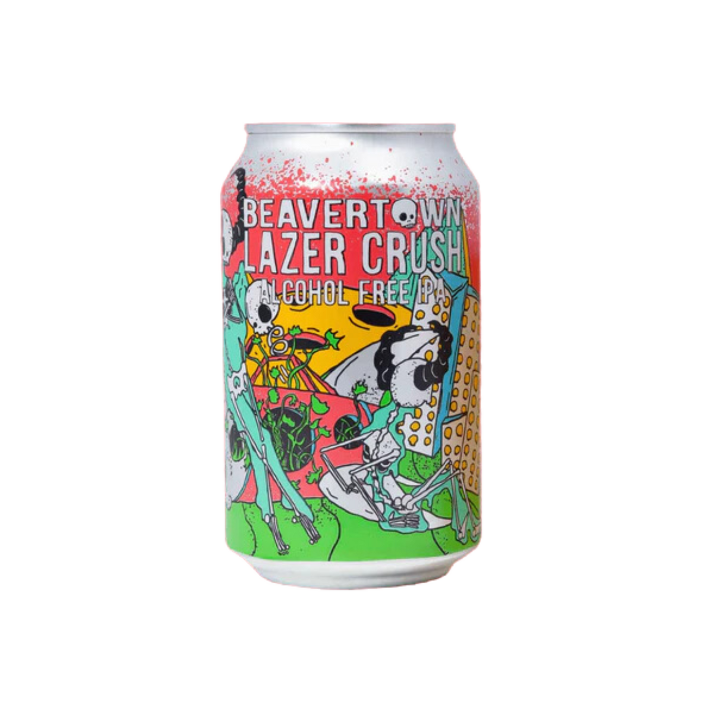 Beavertown Lazer Crush alcohol-free can on a white background