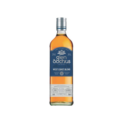 Glen Dochus whisky bottle on a white background