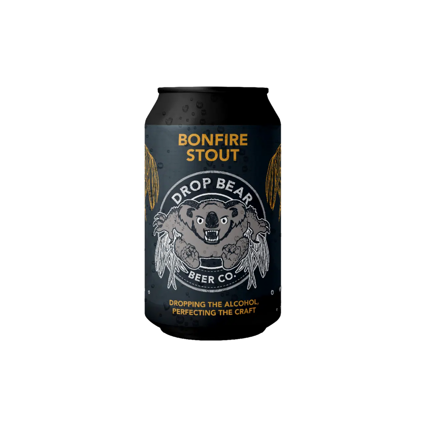 Can of Drop Bear Beer Co. Bonfire Stout on a white background