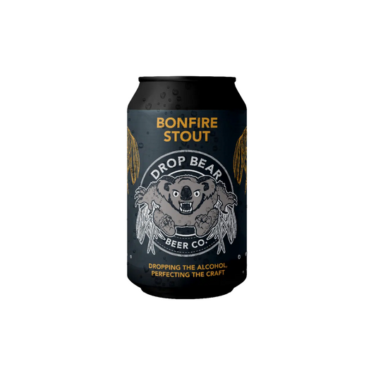 Can of Drop Bear Beer Co. Bonfire Stout on a white background