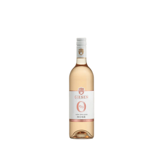 Bottle of Giesen New Zealand Rose wine on a white background