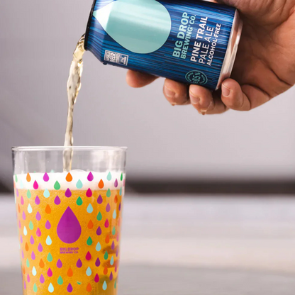 Big Drop Pine Trail Pale Ale Can pouring into class