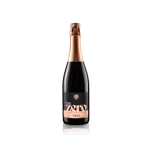 Bottle of The Zoko Rosé champagne on a white background