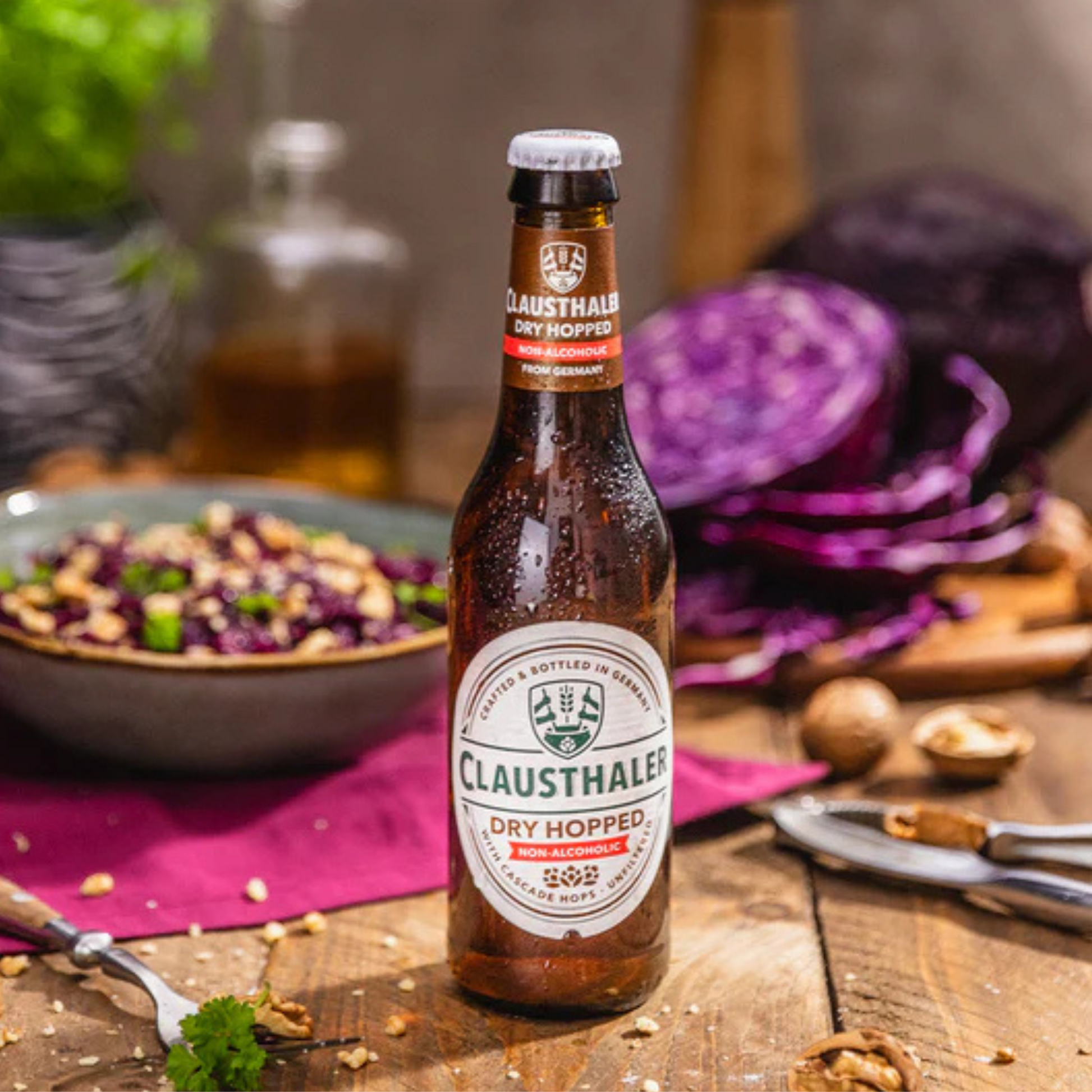 clausthaler amber with food