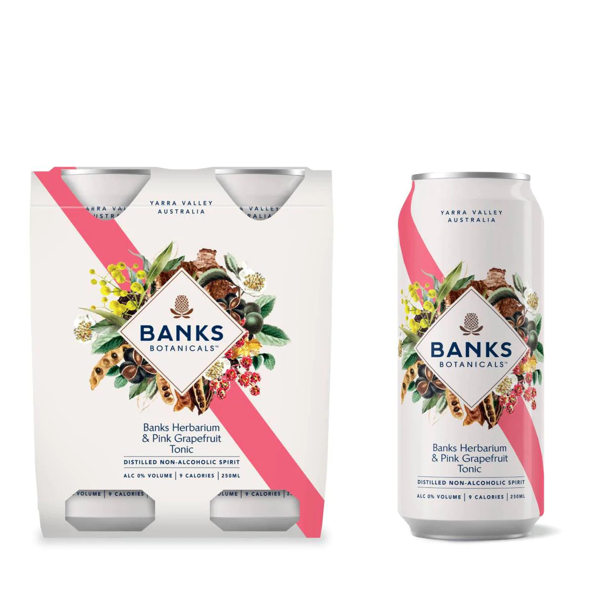 Banks Gin & Pink Grapefruit Tonic Distilled Non-Alcoholic Spirit 0% 250ml